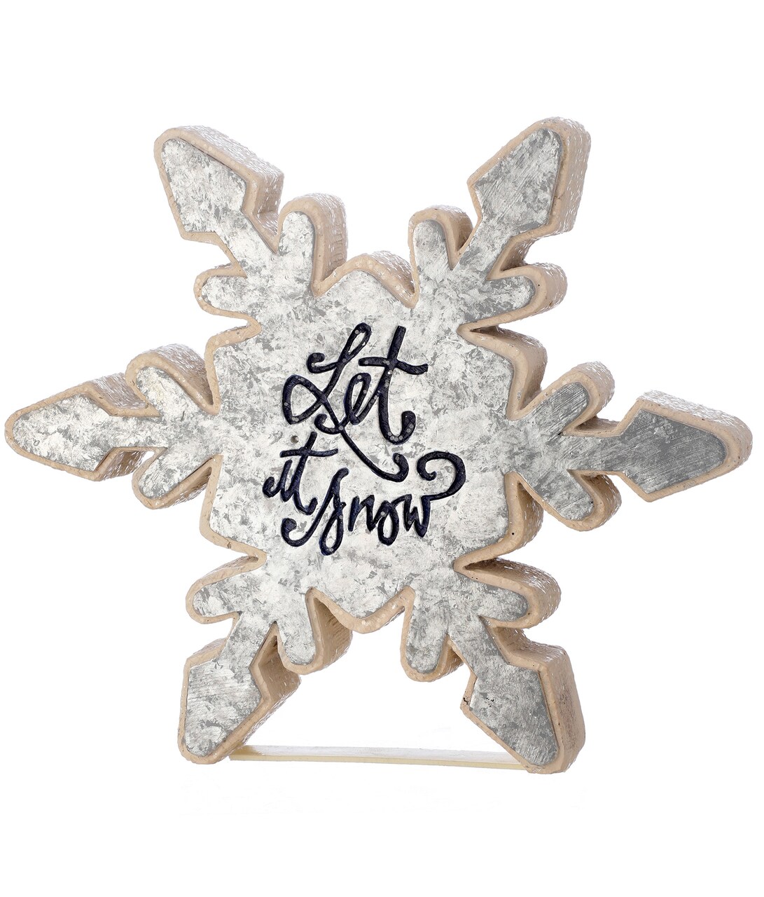 Contemporary Home Living 8&#x22; &#x22;Let it Snow&#x22; Christmas Snowflake Table Piece